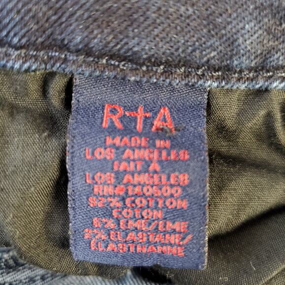 RtA Distressed Women's Classic Skinny Jeans Size 25 Distressed Dark Wash Cotton - Picture 7 of 10